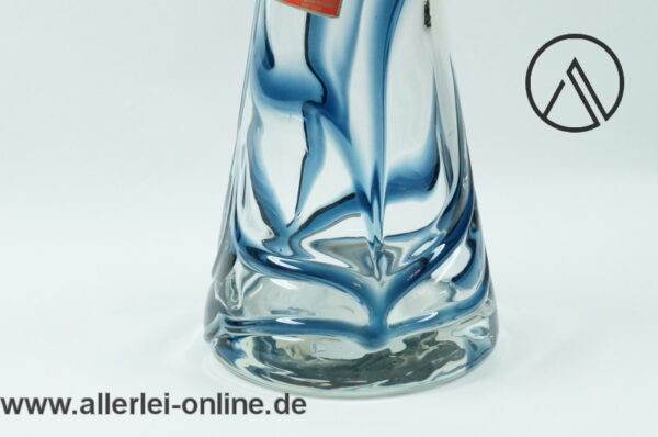 Freiherr von Poschinger Glas Vase | Blumenvase Mundgeblasen | klar-blau | 31