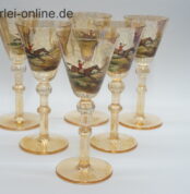 6 Stück Art Deco Boho Haida Karel Palda - Böhmische Tschechische Wein / Likör - Liquergläser