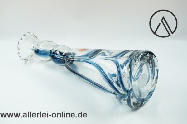 Freiherr von Poschinger Glas Vase | Blumenvase Mundgeblasen | klar-blau