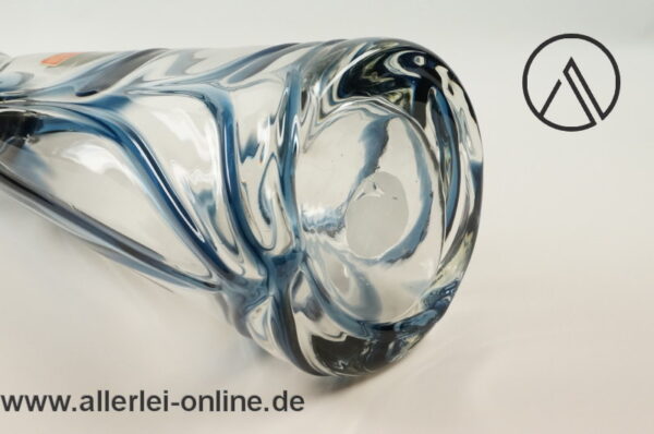 Freiherr von Poschinger Glas Vase | Blumenvase Mundgeblasen | klar-blau |