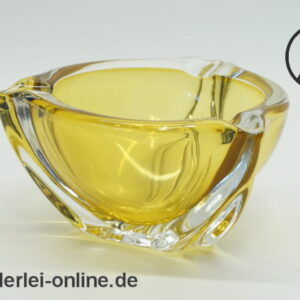 Sommerso-Technik | Glas Aschenbecher , gelb | Glasschale | Vintage Yellow Glass Ashtray