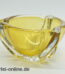 Sommerso-Technik | Glas Aschenbecher , gelb | Glasschale | Vintage Yellow Glass Ashtray