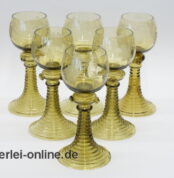 6 Stück | Theresienthal | Gläser - Römer 1094 ,grün | Weinlaubgravur | 17 cm