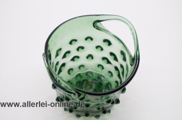Vintage Glas Eiskühler | Warzenglas Sektkühler | Nuppenglas ,grün
