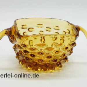 Vintage Glas Schale | Nuppen Glasschale | Nuppenglas ,orange | Bernstein-Farben