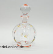 Glas Karaffe | Vintage Likörflasche mit Glasstopfen | Handbemalt | Höhe 20cm