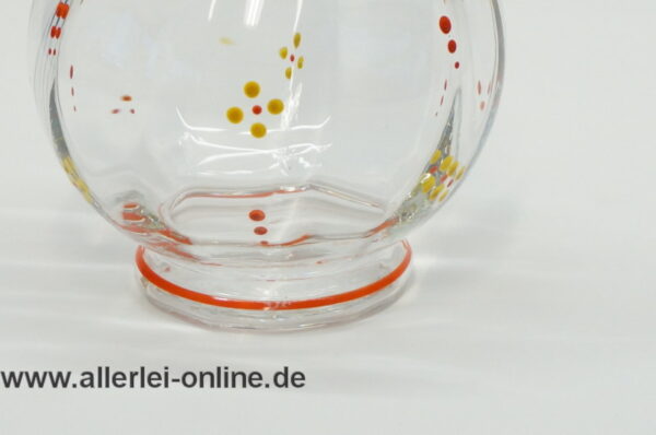 Glas Karaffe | Vintage Likörflasche mit Glasstopfen | Handbemalt