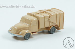 Vintage Wiking unverglast | Magirus S 3500 Müllwagen inkl. Mülltonnen | beige | 50er Jahre