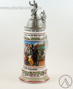 Porzellan Reservistenkrug | 1906-1908 Infanterie-Regiment „Prinz Carl“ (4. Großherzoglich Hessisches) Nr. 118 Worms