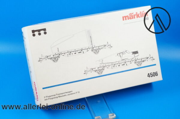 Märklin Spur H0 | 2 Stk. Flugzeug-Transportwagen mit Junkers F13 Flugzeug | 4506 mit OVP