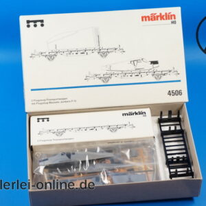 Märklin Spur H0 | 2 Stk. Flugzeug-Transportwagen mit Junkers F13 Flugzeug | 4506 in OVP