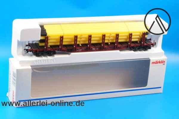 Märklin Spur H0 | 47713 Rungenwagen ,beladen mit Gasröhren | Güterwagen der DB mit OVP