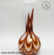 Joska Waldglashütte Bodenmais Glas Vase | Blumenvase | Orange-Braun -Weiß | 34 cm | Vintage 60-70er Jahre