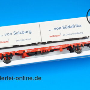 Märklin Spur H0 | 47700 Container Tragwagen | " Hellmann " Cargo Güterwagen der DB in OVP