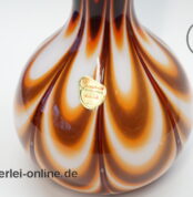 Joska Waldglashütte Bodenmais Glas Vase | Blumenvase | Orange-Braun -Weiß | 34 cm | Vintage 70er Jahre