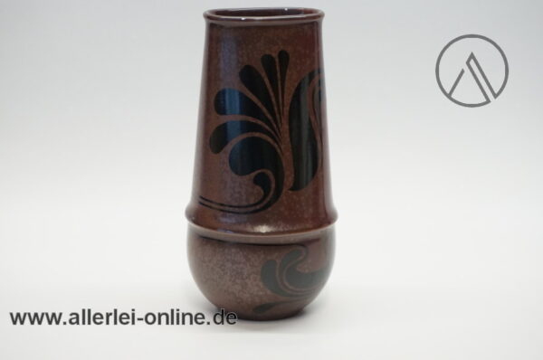 Rosenthal Studio Linie Vase | Bjorn Wiinblad | Blumenvase Braun-Schwarz | 17 cm