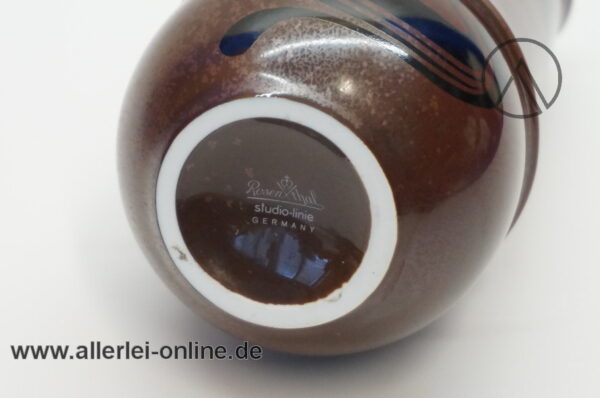 Rosenthal Studio Linie Vase | Bjorn Wiinblad | Blumenvase Braun-Schwarz | 17H