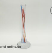 Glas Vase | Blumenvase massives Glas | Weiß-Blau-Rot - 30 cm | Vintage Solifleur Glasvase