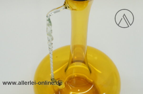 Glas Vase - Krugvase | Zarte dünnwandige Blumenvase | Filigranes Farbglas Bernstein ,orange 1