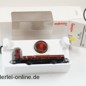 Märklin Spur H0 | 46077 Niederbordwagen mit Dampflok-Radsatz beladen | Güterwagen in OVP