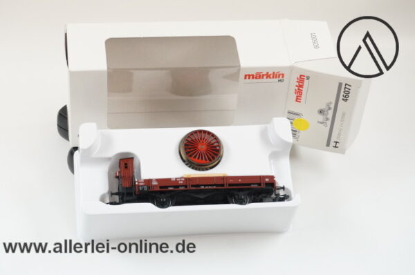 Märklin Spur H0 | 46077 Niederbordwagen mit Dampflok-Radsatz beladen | Güterwagen in OVP