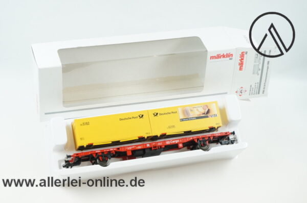 Märklin Spur H0 | 47708 DB Cargo Containertragwagen | PMS 60-04 Postmuseumswagen 2000 mit OVP