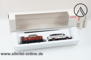 Märklin Spur H0 | Museumswagen 2003 | Carl Stahl Büssing 8000 mit Güterwagen und Stahlseil beladen in OVP