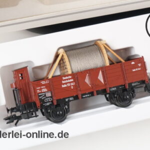 Märklin Spur H0 | Museumswagen 2003 | Carl Stahl Büssing 8000 mit Güterwagen und Stahlseil beladen im OVP