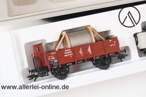 Märklin Spur H0 | Museumswagen 2003 | Carl Stahl Büssing 8000 mit Güterwagen und Stahlseil beladen im OVP