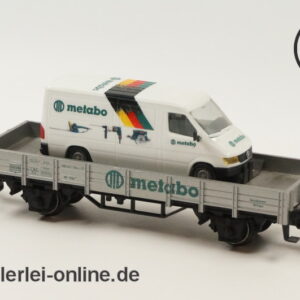 Märklin Spur H0 | 94064 Niederbordwagen mit MB Sprinter beladen | "Metabo" Güterwagen OVP