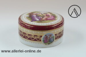 Ernst Wahliss Wien - Turn Vienna Austria Porzellan Deckeldose | Zierdose mit Angelika Kauffmann Barock / Rokoko Szenerien