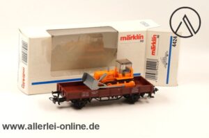 Märklin Spur H0 | 4424 Niederbordwagen mit Wiking Planierraupe beladen | Güterwagen mit OVP