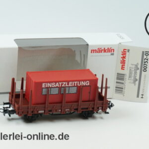 Märklin Spur H0 | 00752-01 Rungenwagen EINSATZLEITUNG Container | Bahnfeuerwehr Güterwagen mit OVP