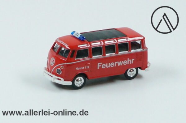 Märklin Spur H0 | 00752-17 Niederbordwagen mit VW Bus Feuerwehr | Bahnfeuerwehr Güterwagen