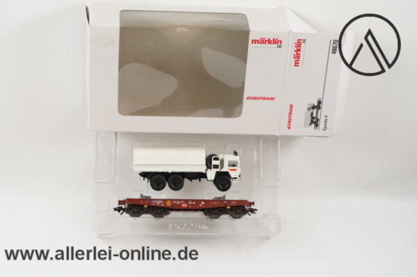 Märklin Spur H0 | 48670 Schwerlastwagen mit Johanniter MAN-LKW 7t | Flachwagen der DB mit OVP