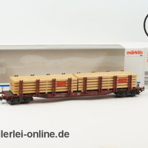 Märklin Spur H0 | 47714 Rungenwagen mit Holzbalken Beladung | Snps 719 der DB OVP