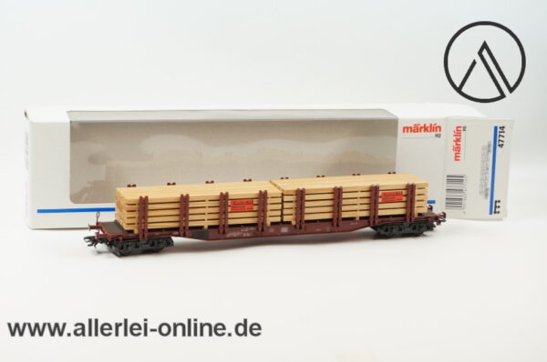 Märklin Spur H0 | 47714 Rungenwagen mit Holzbalken Beladung | Snps 719 der DB OVP