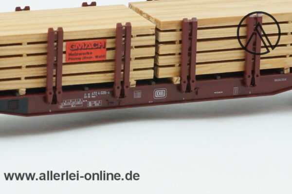 Märklin Spur H0 | 47714 Rungenwagen mit Holzbalken Beladung | Snps 719 der DB OVP 1