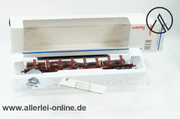 Märklin Spur H0 | 47711 Rungenwagen mit Stammholz Beladung | Snps 719 der DB