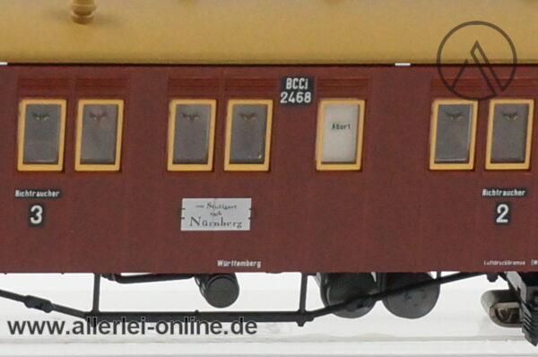 Märklin H0 | 42101 Schnellzug-Plattformwagen BCCi 2468 | 2./3.Klasse der K.W.St.E | Mit Innenbeleuchtung in OVP