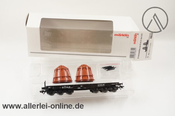 Märklin Spur H0 | 48632 Schwerlastwagen mit Schlackepfannen | SoMo 2012 | 6-Achs Flachwagen SSym 46 der DB