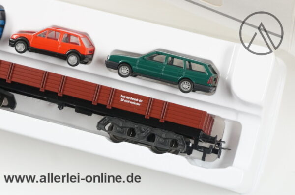 Märklin H0 | 44732 Niederbordwagen Rlmms | Autotransportwagen beladen mit 3 Modellautos