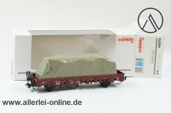 Märklin H0 | 46974 Rungenwagen mit Plane | Kbs 443 Güterwagen der DB mit OVP