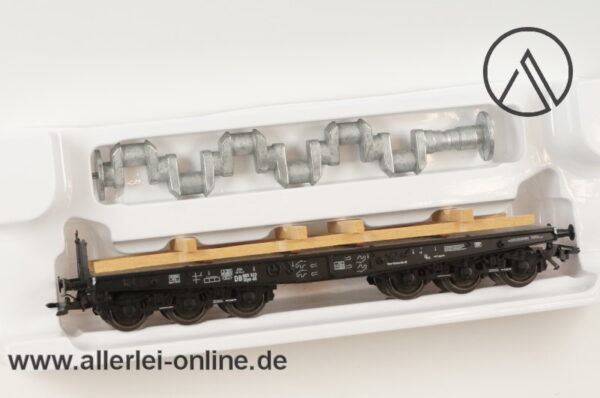 Märklin H0 | 48675 Schwerlastwagen mit Schiffskurbelwelle | 6-Achs Flachwagen SSym 46 der DB mit OVP