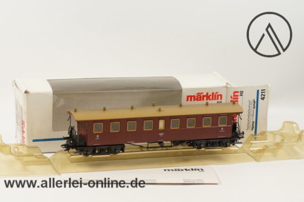 Märklin H0 | 4211 Schnellzug-Plattformwagen Cci 4955 | 3.Klasse der K.W.St.E | Mit Innenbeleuchtung