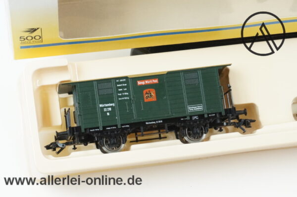 Märklin H0 4501 | PMS 63-01 Wagen-Set 2-tlg. | Württembergisches Postwagen-Set mit Oldtimer