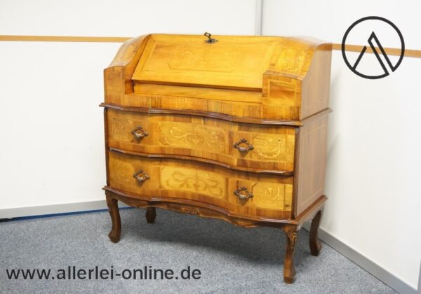 Barock Schreibtisch | Sekretär Schrank mit Intarsien | Italienisches Antik-Stil Design Möbel