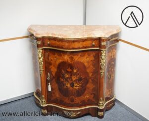 Barock Schrank | Casa Padrino Boulle Kommode mit Marmorplatte | Italien Antik-Stil Design Möbel