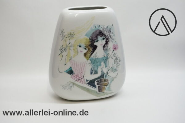 Rosenthal Vase | signiert , Lis Müller | Handmalerei München | Porzellanvase | 24,5 cm