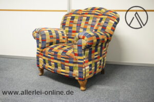 Patchwork Sessel | Antik Lounge Chair | Mehrfarbiger bunter Sessel 